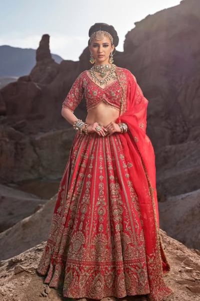 ROSE RED LEHENGA