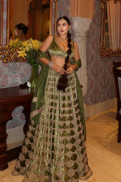 MOSS GREEN LEHENGA