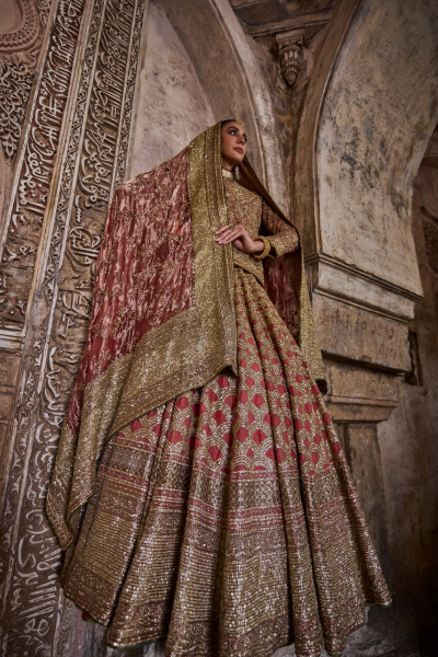 RUST BRIDAL LEHENGA