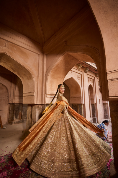 BEIGE RUST LEHENGA