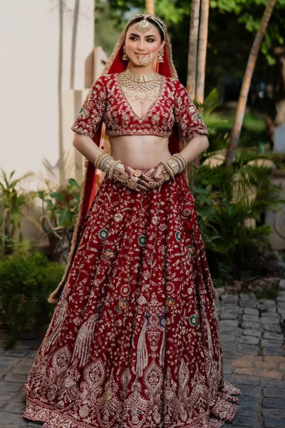 BLOOD RED LEHENGA