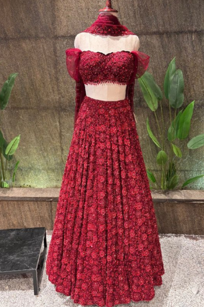 RED LEHENGA