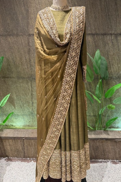 OLIVE GREEN ANARKALI